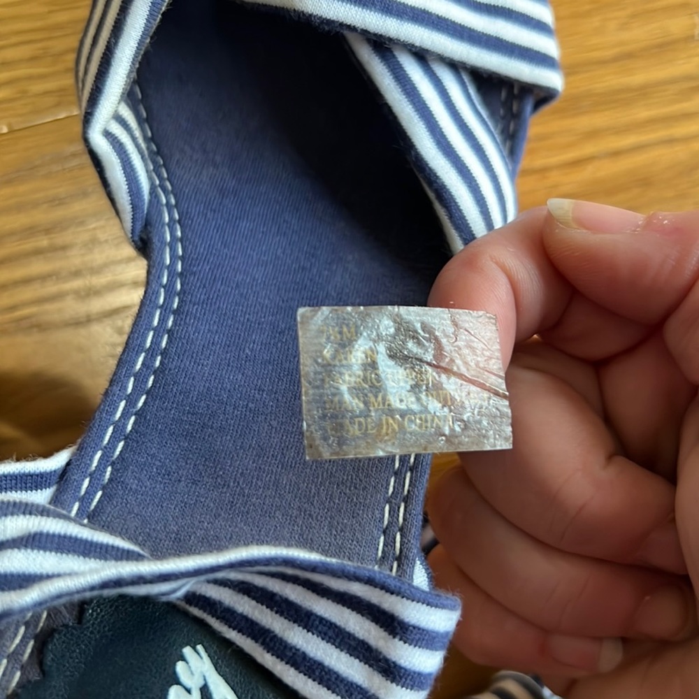 SUPER CUTE Unionbay Blue & White wedge heels tie around ankle Size 7.5 - Picture 10 of 14